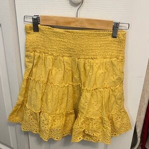 American Eagle Yellow Eyelet Skirt